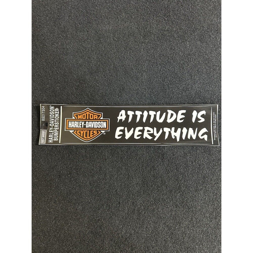 Harley Davidson "ATTITUDE IS EVERYTHING" Vinyl Bumper Sticker 2003 12"x3" S1